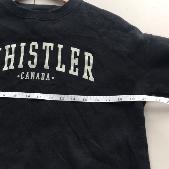 COASTAL Culture Whistler Canada cropped sweatshirt size Small black white - Picture 6 of 10